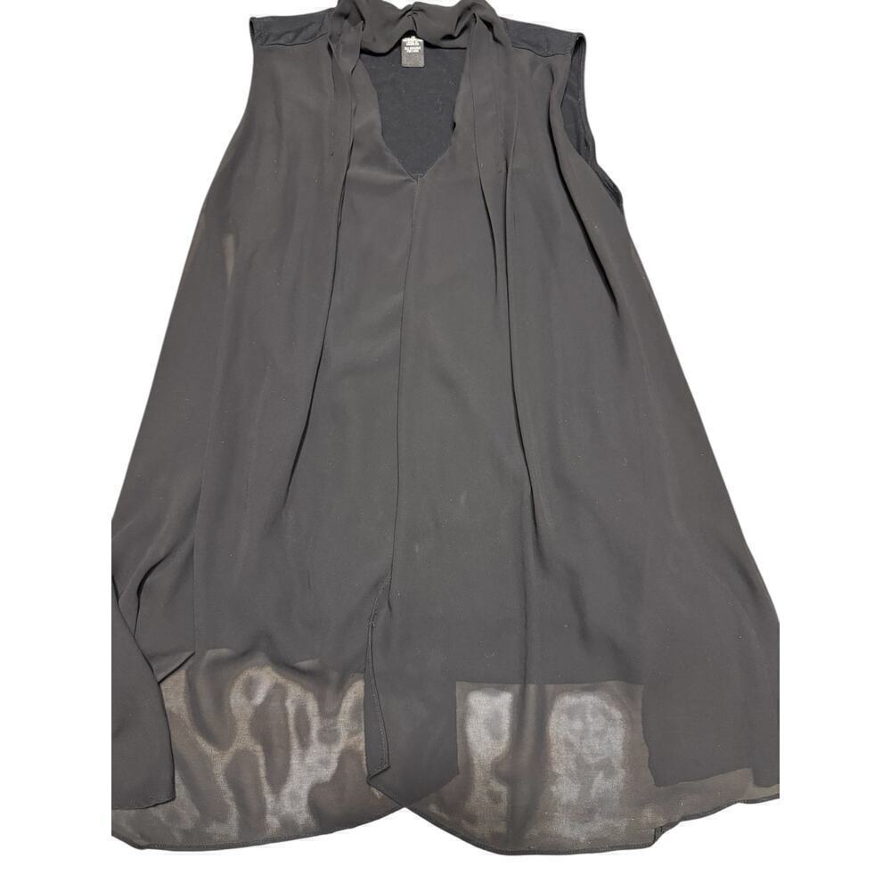Catherine’s Black Sleeveless Top Sheer Overlay on Front Size 1X